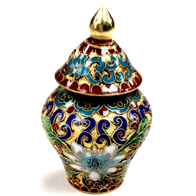 CLOISONNE BOX09 1.75"X2.75" RUST